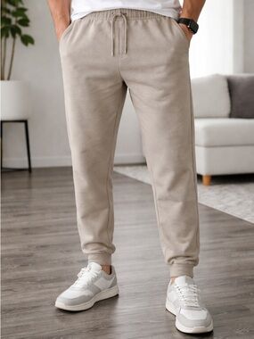 Zara Men's Taupe Jogger Pants - Comfortable Everyday Wear